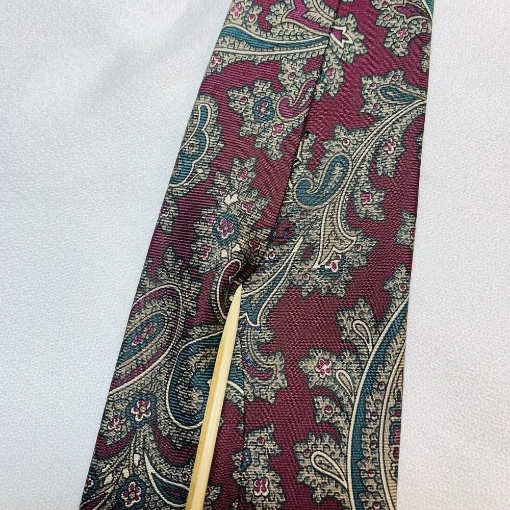 Rooster Silk‎ Paisley Necktie Tie Preppy Office Professional Made USA READ